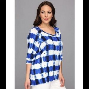 Michael Kors New Whit Tag Blue Tie Dye Blouse Size S